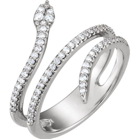 Platinum Diamond Snake Ring Davinci Emporium