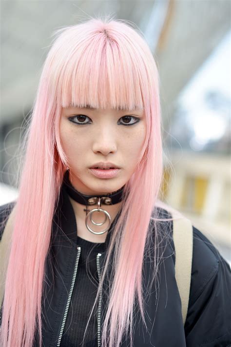 I have shoulder length hair with sideish bangs; Expert look on Pink hair - HairStyles for Women