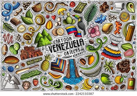 Cartoon Vector Doodle Set Venezuela Traditional Stock Vector Royalty