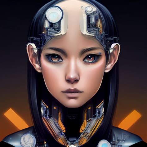 Anime Style Humanoid Cyborg Portrait Intricate Midjourney Openart