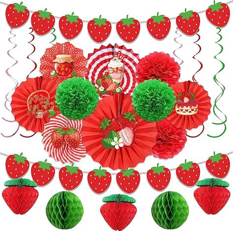 Strawberry Party Decorations Strawberry Theme Birthday