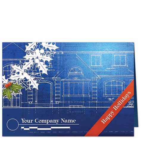 Architecture Holiday Cards Holiday Shine Blueprint Elevation