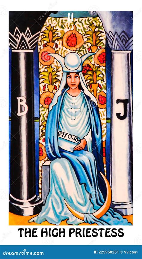 The High Priestess Tarot Card Major Arcana Rider Waite Smith Stock Illustration Illustration