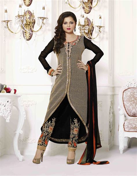 Drashti Dhami Black Georgette Designer Suit 59457 Ladies Salwar Kameez Anarkali Suits Punjabi
