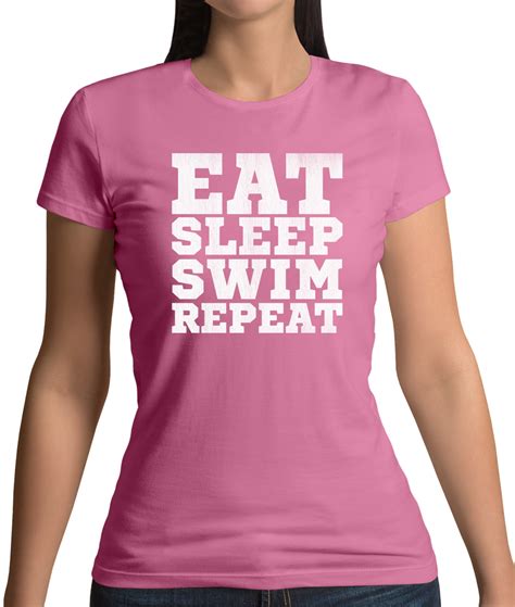 Eat Sleep Swim Repeat Womens T Shirt Swimming Swimmer Water