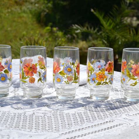 arcoroc drink glasses etsy