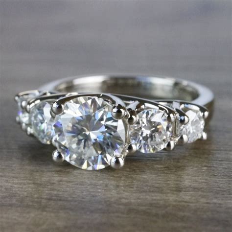 Five Stone Forever One Moissanite Diamond Engagement Ring