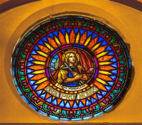 Mary Magdalene Stained Glass Cathedral Punta Arenas Chile Editorial