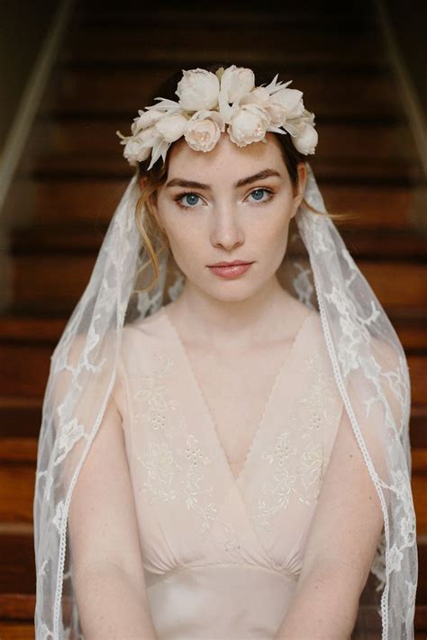 Heart And Soul Flower Crown And Lace Veil No 2161 Wedding Veils Bridal Headpieces Flower