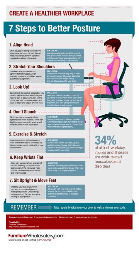 7 Steps To Better Posture Infographic Best Infographics