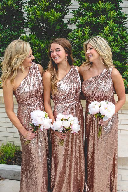Starla Bridesmaid Dress In Rose Gold Sequin Rose Gold Bridesmaid