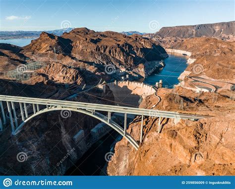 Aerial View Of The Hoover Dam In United States Stock Image Image Of