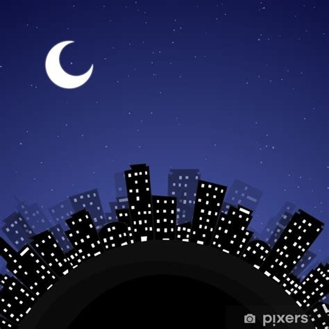 Die königin der nacht (= mittelamerikanischer kaktus, der nur eine nacht lang. Fotobehang Cartoon aarde stad bij nacht • Pixers® - We ...