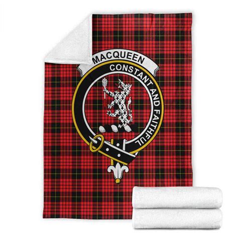 Scottish Macqueen Clan Crest Tartan Blanket