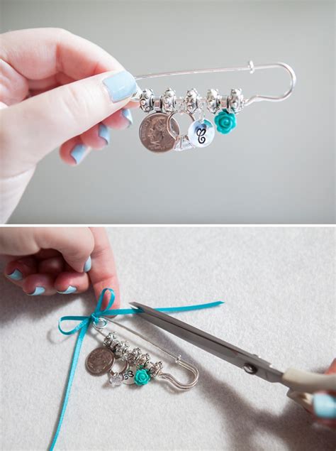 make your own something old new borrowed blue dress pin