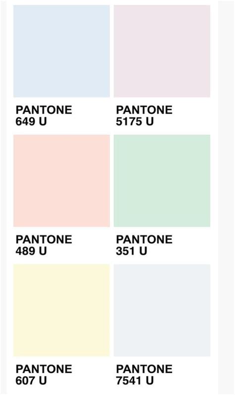 Pastel Pantone Colour Palette Pastel Colour Palette Pantone Colour