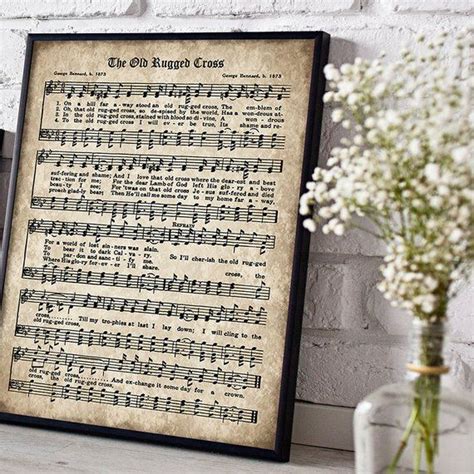 The Old Rugged Cross Print Printable Vintage Sheet Music Etsy Old