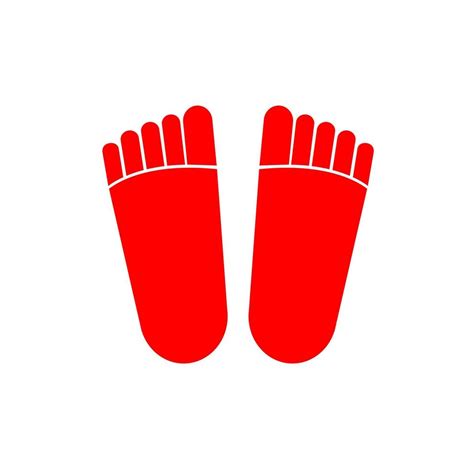 Red Foot Print Icon Man Foot Print Symbol 20291782 Vector Art At Vecteezy