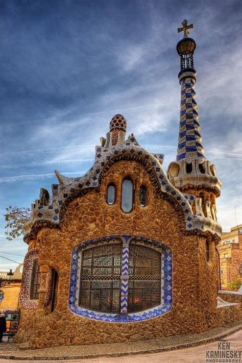 House In Park Güell Designed By Antoni Gaudi Barcelona Spain Gaudi