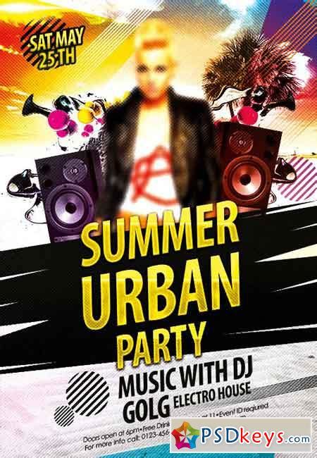 Urban Summer Party Flyer Psd Template Free Download Photoshop Vector