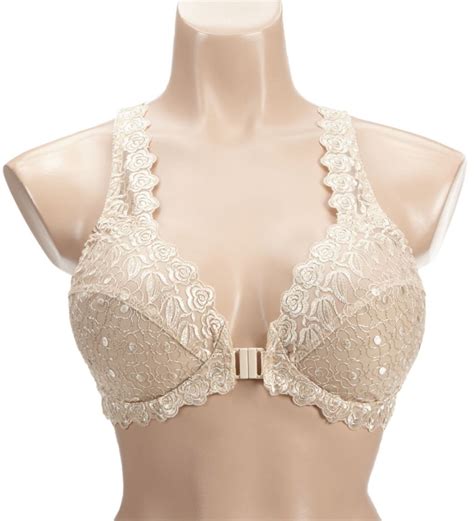 Valmont Front Close Lace Cup Underwire Bra In Light Blue 8323 Size 44h