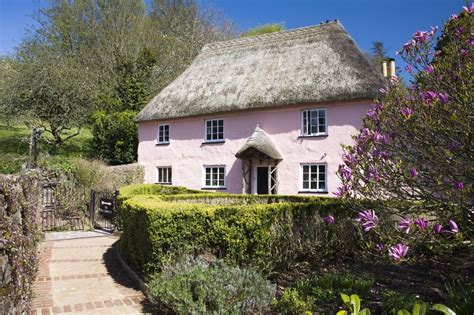 Thatched Cottage Thatched Roof Pink Cottage Cozy Cottage Dream