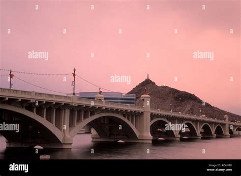 Mill Avenue Bridges Tempe Town Lake Tempe Arizona Stock Photo Alamy