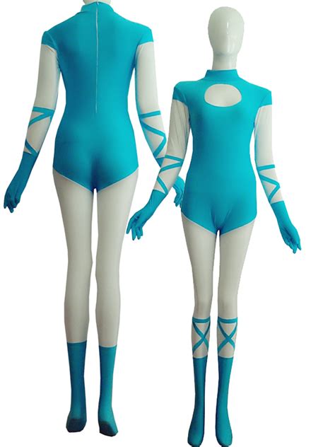 Blue And White Superhero Lycra Spandex Zentai Costume [sc122] 44 32
