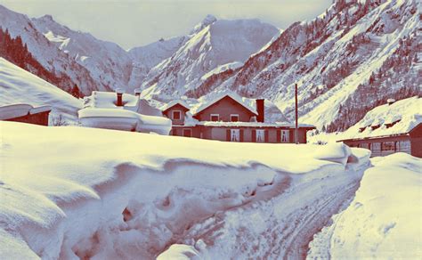 Oberstdorf Winter Anno Dazumal Aufgenommen In Spielmannsau Im