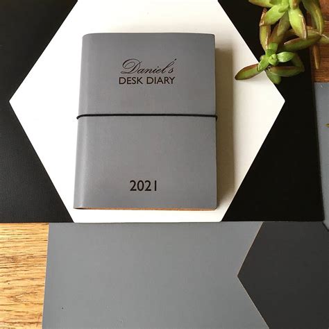 Personalised Leather Desk Diary By Artbox