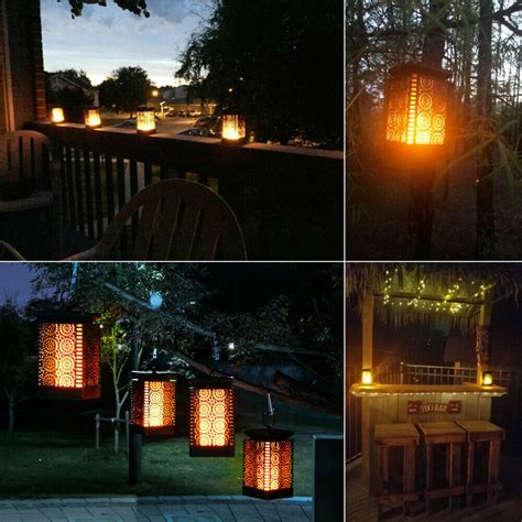 New Led Solar Lantern Lights Dancing Flame Waterproof Outdoor Hanging