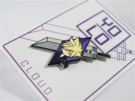 Ff7 Cloud Strife Hard Enamel Pin By Yolodesignshoppe On Etsy Enamel