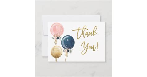 Gender Reveal Thank You Card Zazzle