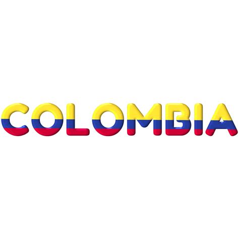 Colombia Country Text And Flag Text Effects Flag Colombia Png