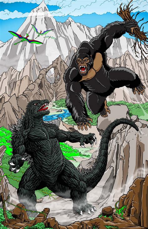 Step by step video on how to draw kong vs godzilla!!!don't forget to subscribe!!!check out our art land. King Kong vs Godzilla by kaijuverse on DeviantArt