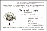 Traueranzeigen von Christel Kruse | Trauer.HNA.de