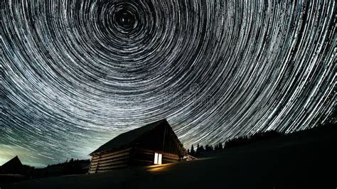 Star Trails In The Night Sky Stock Photo Image Of Astronomy Space