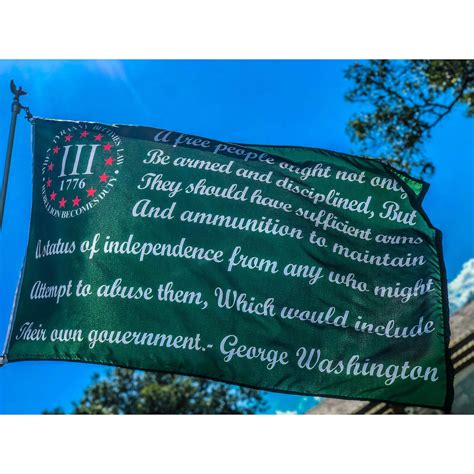 To which end a uniform an. Washington Bear Arms Quote Flag / Green 2nd Amendment ...
