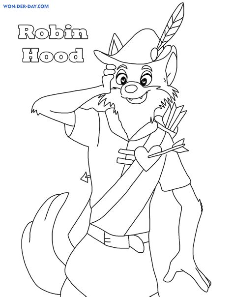 Ausmalbilder Robin Hood - Malvorlagen für Kinder