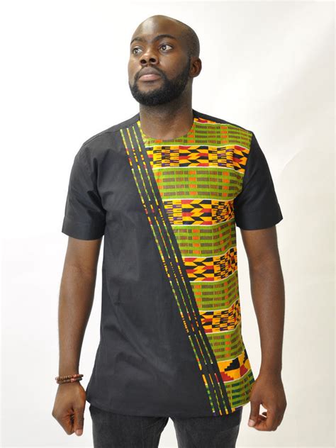 Button down collar dress shirts for men are a wardrobe essential. Polish cotton and Kente print shirt. - African Clothing Store