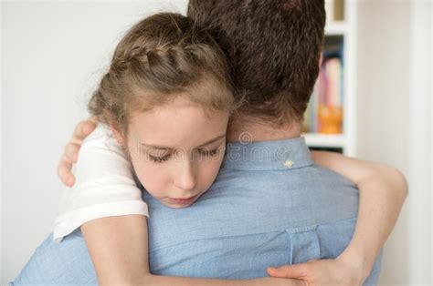 Girl Hugging Her Dad Stock Image Image Of Cute Little 112517555
