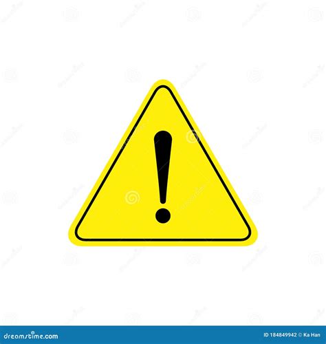Yellow Warning Icon Vector Danger Sign Stock Vector Illustration Of