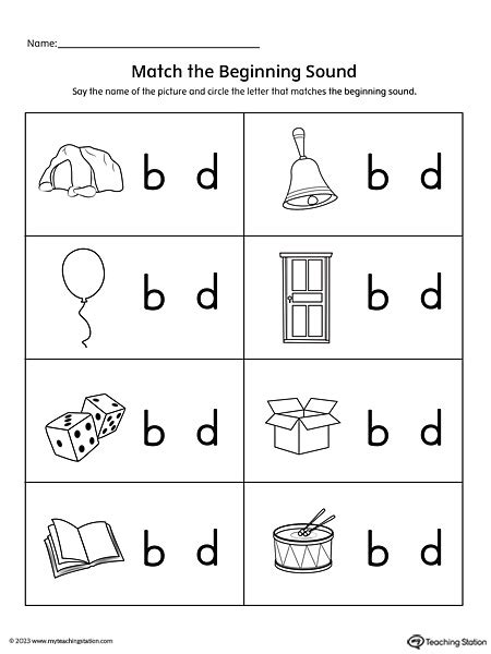 Free Practice Identifying Lowercase Letters B D