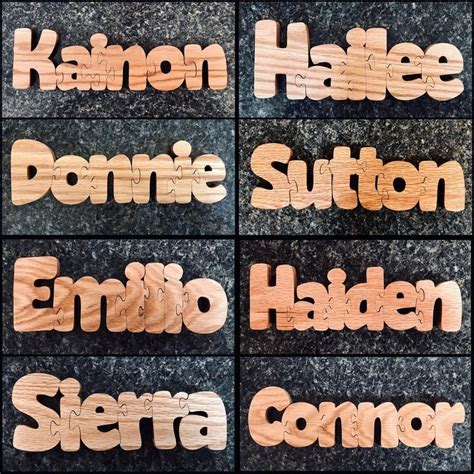 Custom Scroll Saw Name Puzzle Pattern Etsy Name Puzzle Etsy