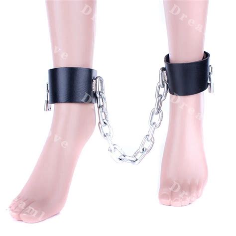 Unisex Pu Leather Kinky Sex Bondage Slave Leg Dungeon Irons Double