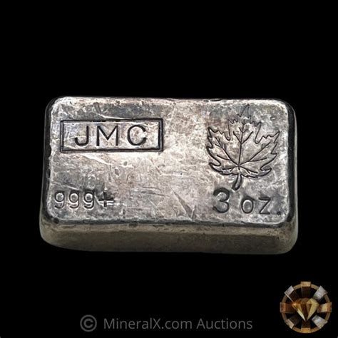Johnson Matthey Jmc 3oz Vintage Silver Bar Mineralx
