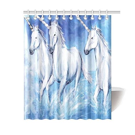 Cynlon Unicorns Bathroom Bathroom Decor Bath Shower Curtain 60x72 Inch