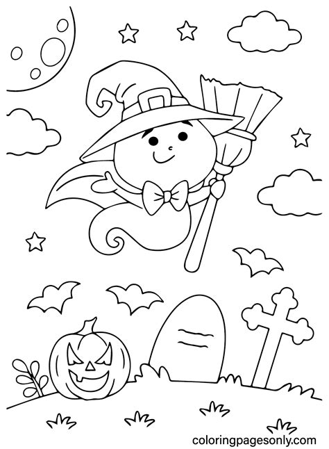 Cute Printable Halloween Coloring Page Free Printable Coloring Pages