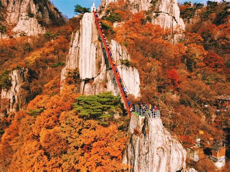 Hiking Daedunsan Mountain And Cloud Bridge For South Korea Fall Colors