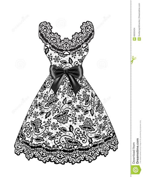 lace black dress stock vector illustration of beautiful 69335434